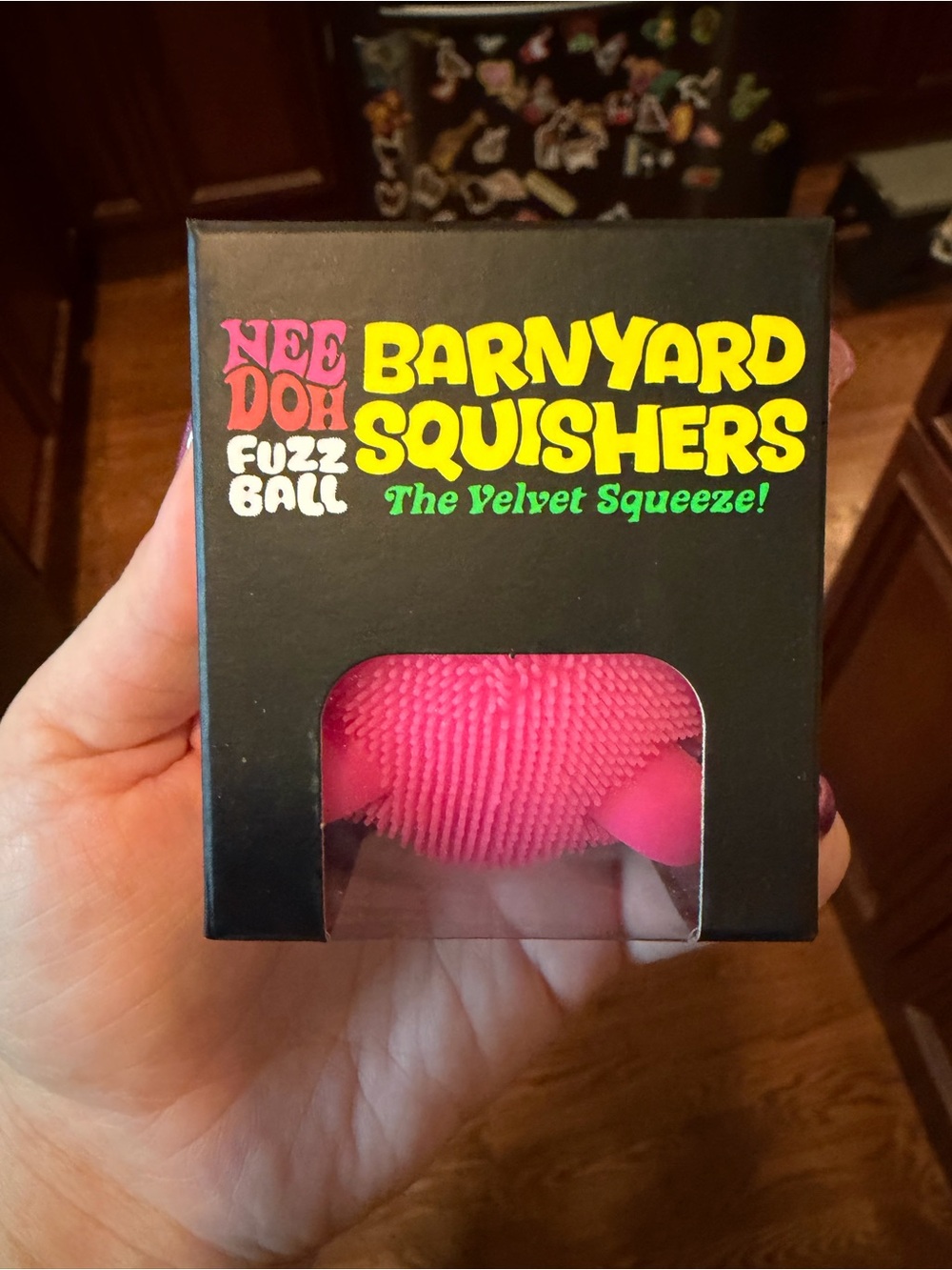 Nee Doh Fuzz Ball Barnyard Squishers Pink Pig Toy - Picture 3 of 5